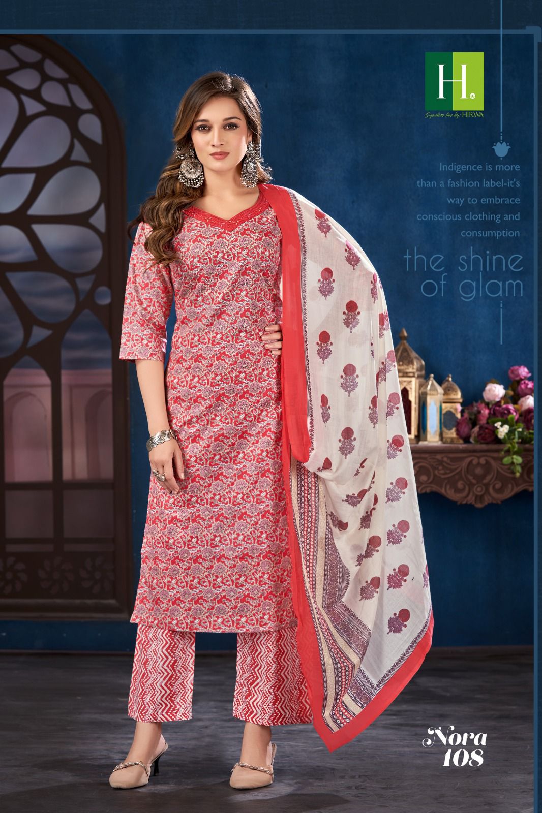 Nora By Hirwa Cambric Cotton Printed Kurti With Bottom Dupatta Wholesale Price In Surat
